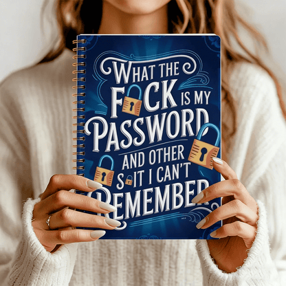 🔥𝑳𝑨𝑺𝑻 𝑫𝑨𝒀 𝟒𝟗% 𝑶𝑭𝑭 📅Funny Password Notebook - Spiral Bound with Lock Icons & Funny Security Phrases✍️