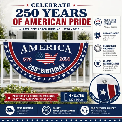 Flash Sale 60% OFF⭐Veteran Made - USA 250 YEARS COMMEMORATIVE BANNER （BUY 2 FREE SHIPPING)