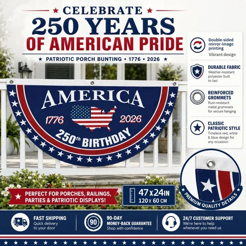Flash Sale 60% OFF⭐Veteran Made - USA 250 YEARS COMMEMORATIVE BANNER （BUY 2 FREE SHIPPING)