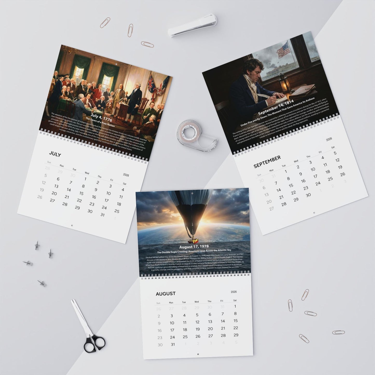 🔥Limited Edition, Only 100 Sets Left! -America's 250th Anniversary 2026 Calendar