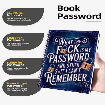 🔥𝑳𝑨𝑺𝑻 𝑫𝑨𝒀 𝟒𝟗% 𝑶𝑭𝑭 📅Funny Password Notebook - Spiral Bound with Lock Icons & Funny Security Phrases✍️