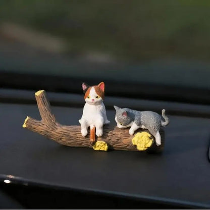 ⏰LAST DAY 60% OFF🔥 Hand-Painted Mini Cat Desk Figurines – Set of 5 Cute Cartoon Kitty Companions