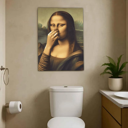 🎁 Early Christmas Sale 49%🎨🧻Funny Mona Li*a Bathroom Art - Add Some Holiday Laughs! 😂