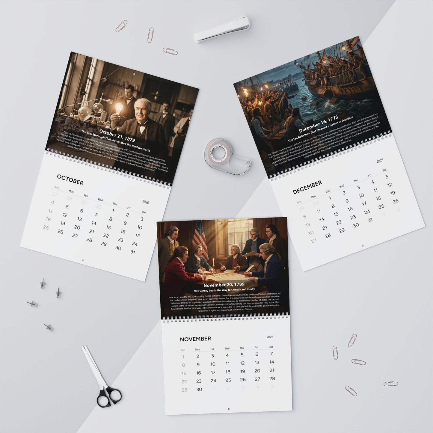 🔥Limited Edition, Only 100 Sets Left! -America's 250th Anniversary 2026 Calendar