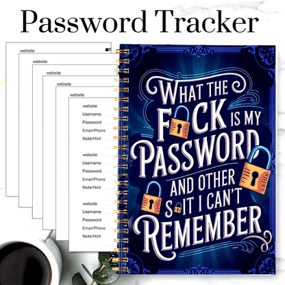 🔥𝑳𝑨𝑺𝑻 𝑫𝑨𝒀 𝟒𝟗% 𝑶𝑭𝑭 📅Funny Password Notebook - Spiral Bound with Lock Icons & Funny Security Phrases✍️