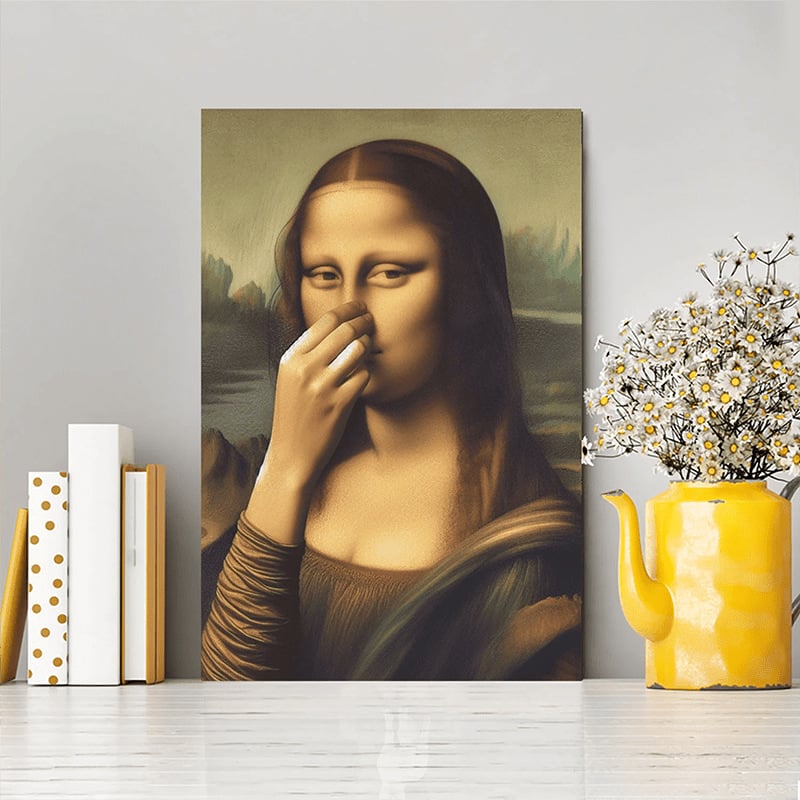 🎁 Early Christmas Sale 49%🎨🧻Funny Mona Li*a Bathroom Art - Add Some Holiday Laughs! 😂