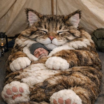 ♥️Winter Storm Relief🐱Giant Cat Shaped Bed– Soft, Warm & Purrfectly Cozy🐱😴