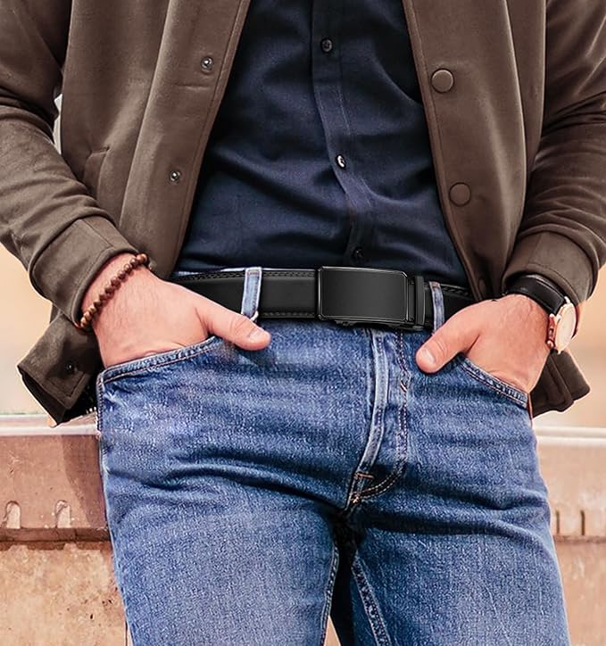 🎁 Men's Leather Ratchet Quick Release Belt ✨