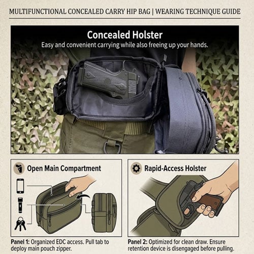 🔥Last Day 50% OFF - Multifunctional Concealed Carry Hip Bag with Rapid-Access Holster