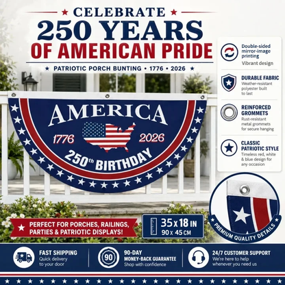 Flash Sale 60% OFF⭐Veteran Made - USA 250 YEARS COMMEMORATIVE BANNER （BUY 2 FREE SHIPPING)
