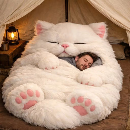 ♥️Winter Storm Relief🐱Giant Cat Shaped Bed– Soft, Warm & Purrfectly Cozy🐱😴