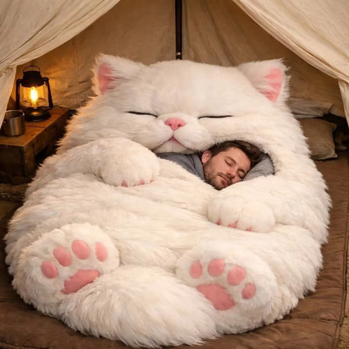 ♥️Winter Storm Relief🐱Giant Cat Shaped Bed– Soft, Warm & Purrfectly Cozy🐱😴