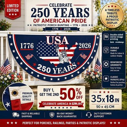 Flash Sale 60% OFF⭐Veteran Made - USA 250 YEARS COMMEMORATIVE BANNER （BUY 2 FREE SHIPPING)