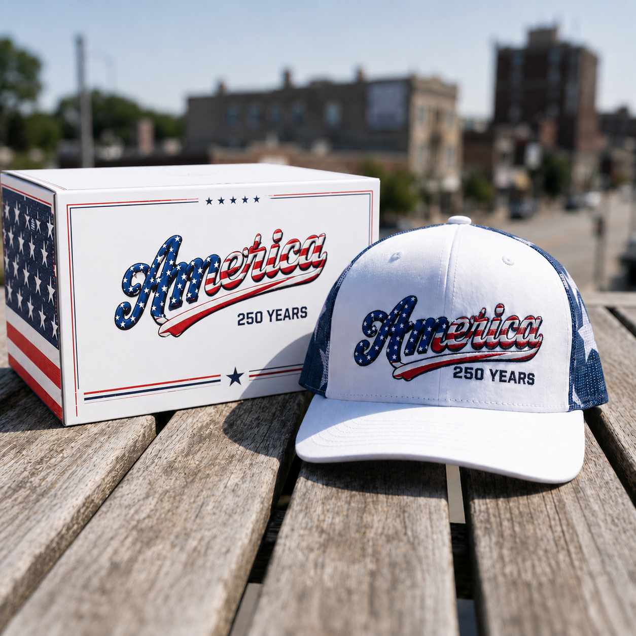 🔥 Father’s Day Sale - ❤️ 🇺🇸 America 250 Years Patriotic Embroidered Mesh Trucker Cap