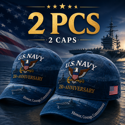 🔥 Father’s Day Sale - ❤️Handmade U.S. Navy 250th Anniversary Commemorative Cap 🇺🇸