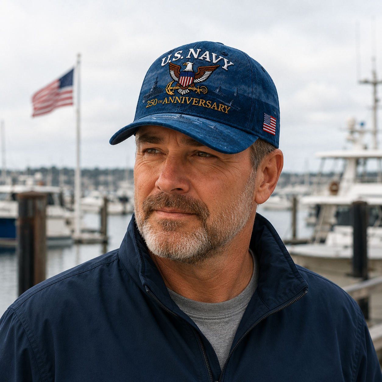 🔥 Father’s Day Sale - ❤️Handmade U.S. Navy 250th Anniversary Commemorative Cap 🇺🇸