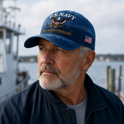 🔥 Father’s Day Sale - ❤️Handmade U.S. Navy 250th Anniversary Commemorative Cap 🇺🇸
