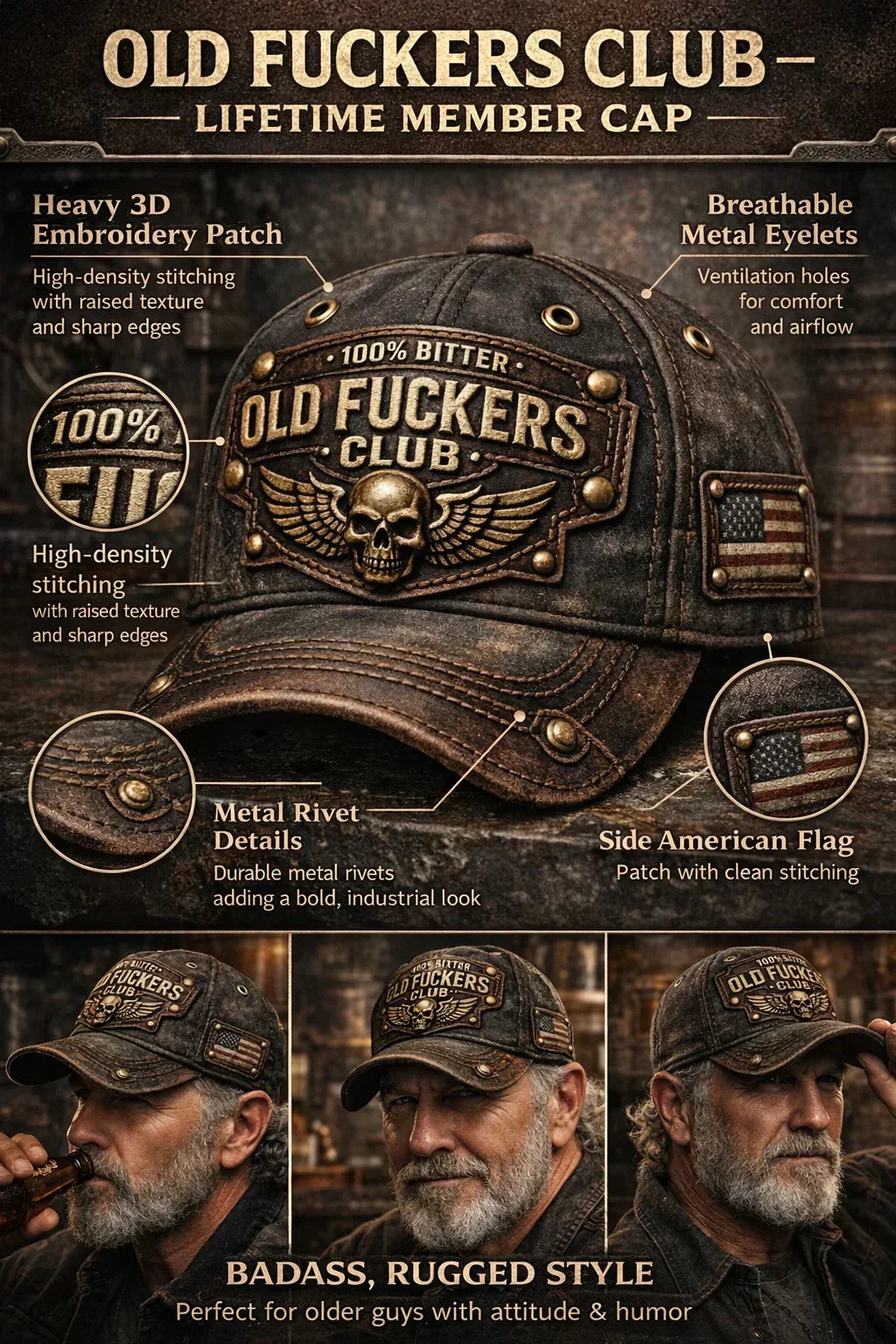 🎄Early Christmas 50% OFF❤️Old Fuckers Club-Vintage Baseball Cap🎁