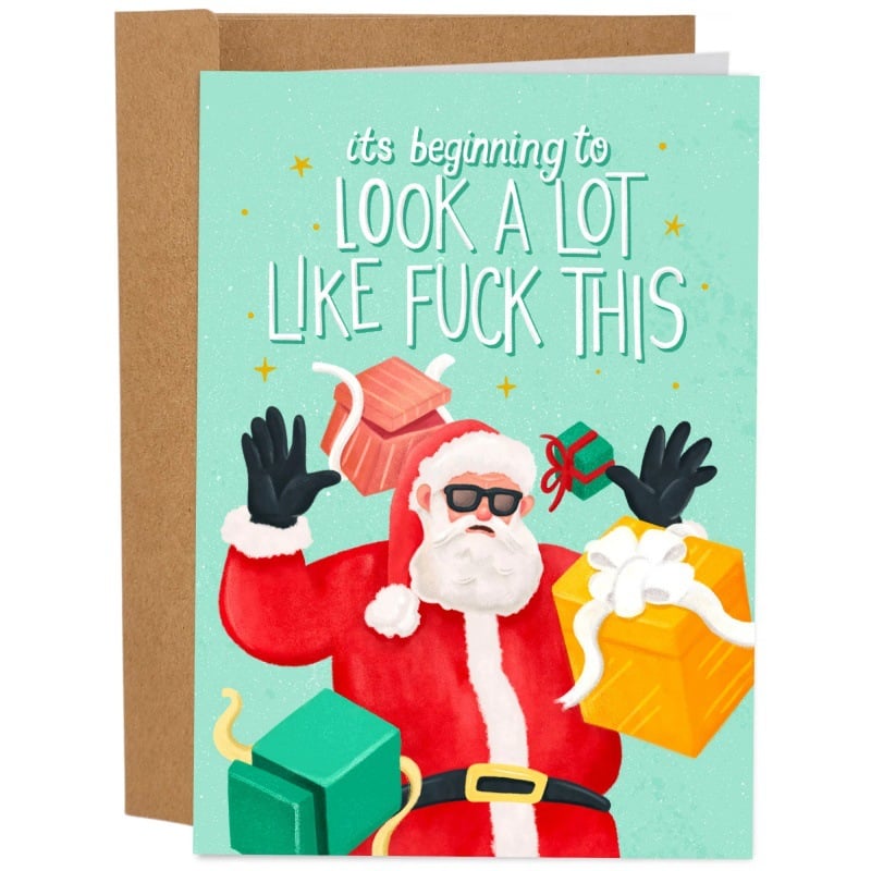 🎄🎅Greetings Funny Inappropriate Christmas Card 9-Piece Set