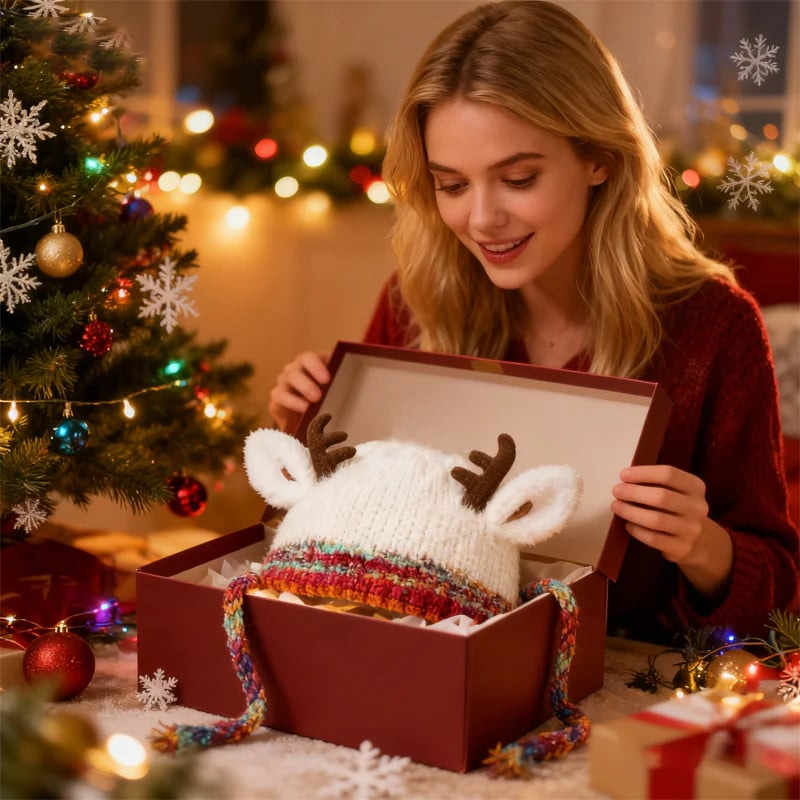 🎅 Original Design Festive Christmas Antler Hat