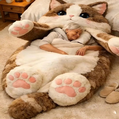 ♥️Winter Storm Relief🐱Giant Cat Shaped Bed– Soft, Warm & Purrfectly Cozy🐱😴