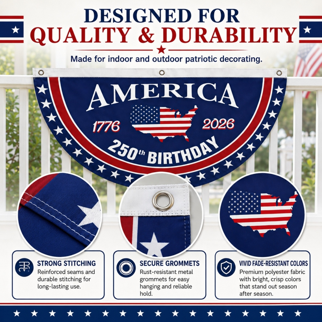 Flash Sale 60% OFF⭐Veteran Made - USA 250 YEARS COMMEMORATIVE BANNER （BUY 2 FREE SHIPPING)