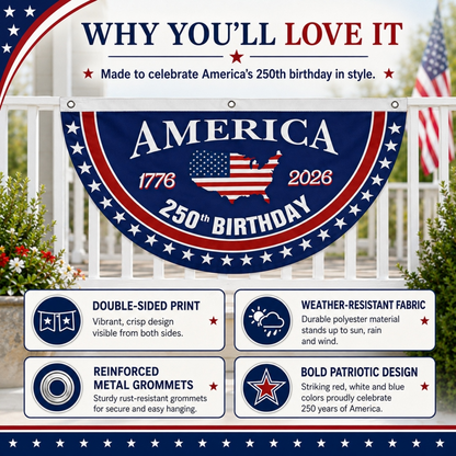 Flash Sale 60% OFF⭐Veteran Made - USA 250 YEARS COMMEMORATIVE BANNER （BUY 2 FREE SHIPPING)