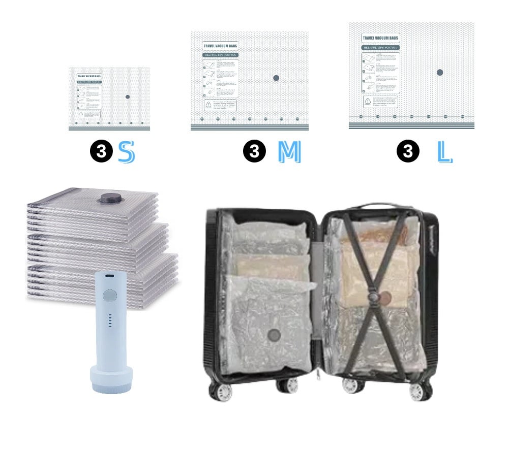 📢Last Day 49% OFF🔥[2025 Upgraded]  X7 Cordless Travel Vacuum Bag Set