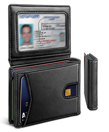 🎁Holiday gifts: Valentine's Day gifts for husbands or boyfriends💳Slim Leather Wallet Front Pocket Card Holder Gift For Men 11 Slots RFID Blocking