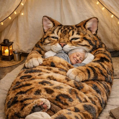 ♥️Winter Storm Relief🐱Giant Cat Shaped Bed– Soft, Warm & Purrfectly Cozy🐱😴