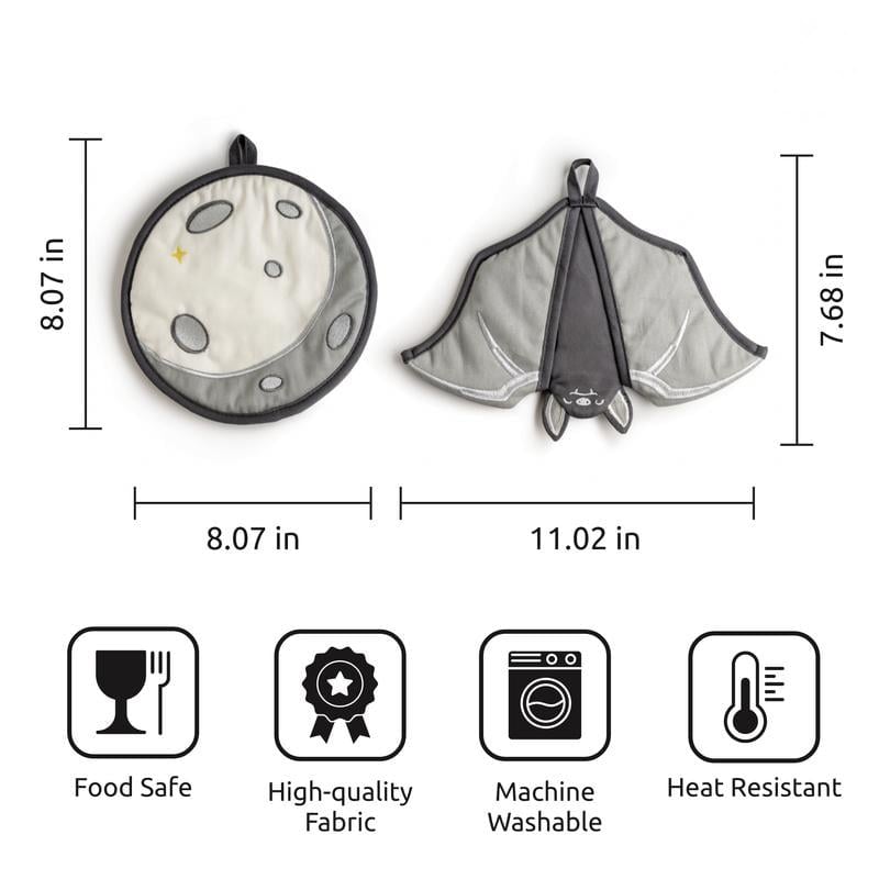 🔥𝐋𝐀𝐒𝐓 𝐃𝐀𝐘 𝟓𝟎% 𝐎𝐅𝐅 - 🦇Batlicious Oven Mitts & Pot Holders Set