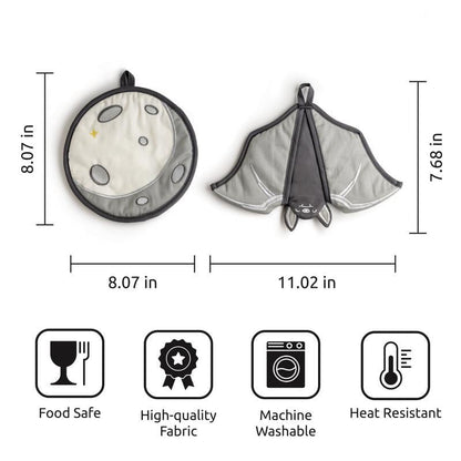 🔥𝐋𝐀𝐒𝐓 𝐃𝐀𝐘 𝟓𝟎% 𝐎𝐅𝐅 - 🦇Batlicious Oven Mitts & Pot Holders Set