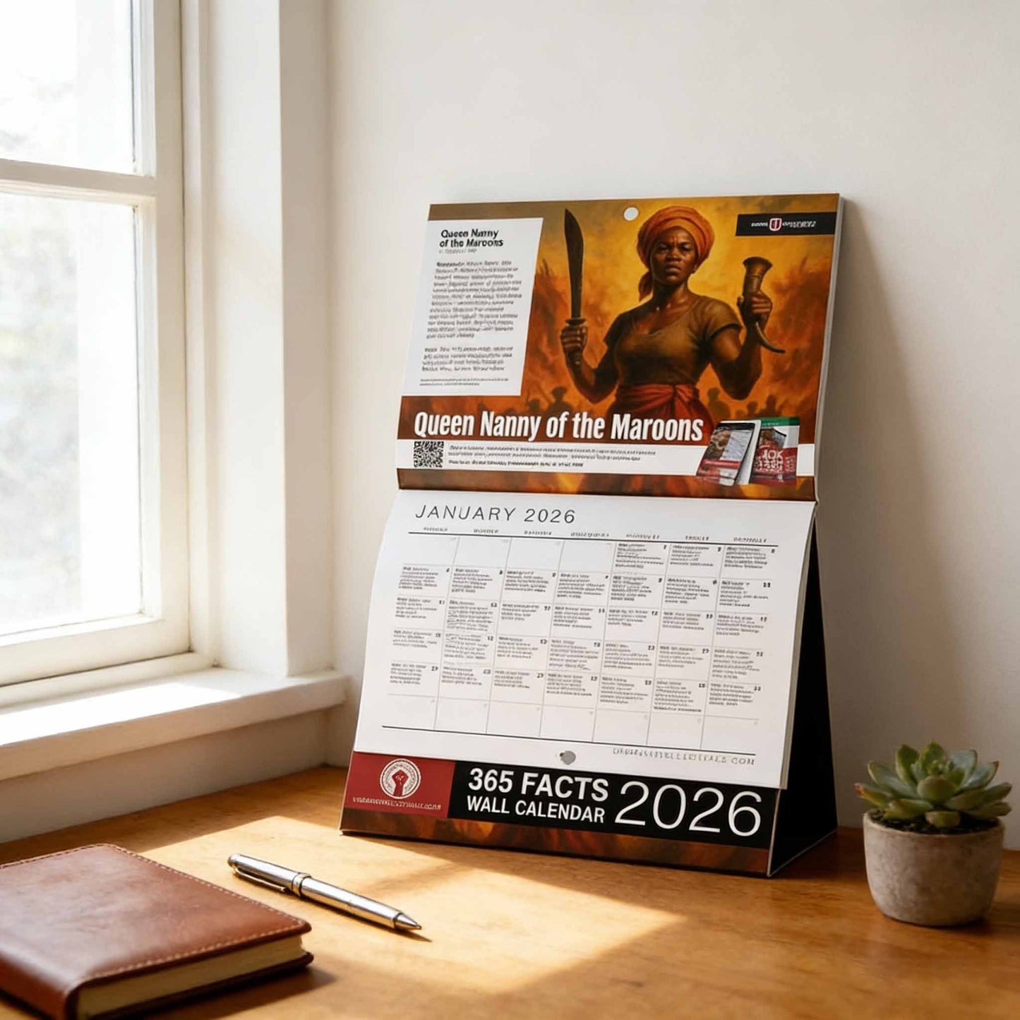 📅2026 Calendar Black History 365 Facts Power to the People✊
