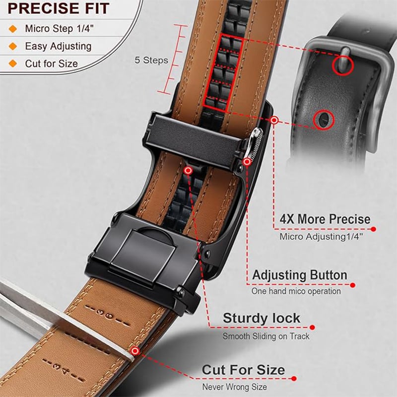 🎁 Men's Leather Ratchet Quick Release Belt ✨